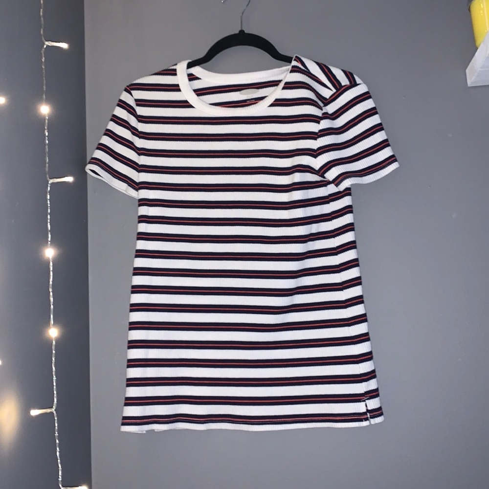 Striped ribbed tee